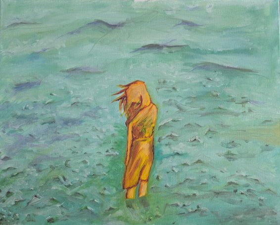 lonley girl in water